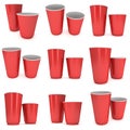 Disposable drink cups. Red paper mug