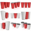 Disposable drink cups. Red paper mug