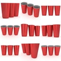 Disposable drink cups. Red paper mug