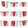 Disposable drink cups. Red paper mug