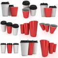 Disposable drink cups. Red paper mug