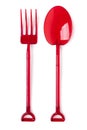 Disposable fork and spoon Royalty Free Stock Photo