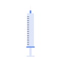 Disposable medical syringe for injection. Empty syringe with needle. Medical equipment