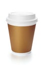 Disposable paper coffee cup with plastic lid Royalty Free Stock Photo