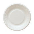 Disposable paper plate isolated on white Royalty Free Stock Photo