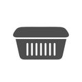 Disposable plastic or aluminum foil container icon. Bread baking form pictogram. Great for food retail places decoration element.