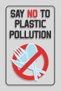 Disposable plastic. Banning plastic spoons, knives and forks. Say no to plastic pollution.