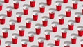 Disposable plastic cups pattern background