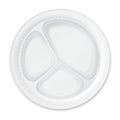 Disposable Plastic Plate. Isolated on White.