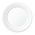 Disposable Plastic Plate. Isolated on White. Royalty Free Stock Photo