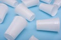 Disposable plastic white empty cups Royalty Free Stock Photo