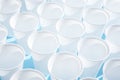 Disposable plastic white empty cups Royalty Free Stock Photo