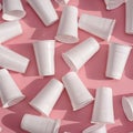 Disposable plastic white empty cups Royalty Free Stock Photo