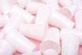 Disposable plastic white empty cups Royalty Free Stock Photo