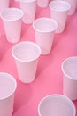 Disposable plastic white empty cups Royalty Free Stock Photo