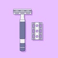 Disposable Razor Vector Icon Illustration. Shaving Tools Vector. Flat Cartoon Style Suitable for Web Landing Page, Banner, Flyer,