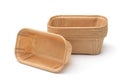 Disposable rectangular brown paper baking molds Royalty Free Stock Photo