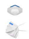 Disposable Respirator Mask FFP3, FFP2. Protection against Covid-19, particles, gases. Fine dust medical mask FFP 3 with breathing Royalty Free Stock Photo