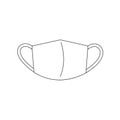 Disposable or reusable medical mask. outline vector icon