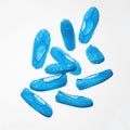 disposable shoe covers, blue Royalty Free Stock Photo