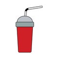 Disposable Soda Cup And Flexible Stick Icon