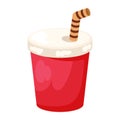 disposable soda cup with straw icon