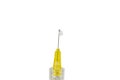 Disposable syringe with drop on needle isolated on white with clipping path Royalty Free Stock Photo