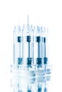 Disposable syringes on white Royalty Free Stock Photo