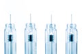 Disposable syringes on white Royalty Free Stock Photo