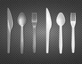 Disposable Tableware Transparent Set Royalty Free Stock Photo