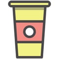 Disposable takeaway coffee cup vector icon design element