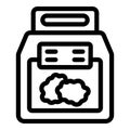 Disposable toilet filler pack icon outline vector. Animal litterbox refill
