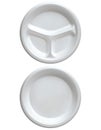 Disposable white plastic plate,