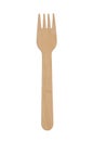 Disposable Wooden Fork made of Bamboo isolated on white background Royalty Free Stock Photo