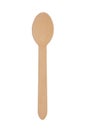 Disposable Wooden Spoon made of Bamboo isolated on white background Royalty Free Stock Photo