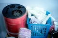 Disposal container for Infectious waste, reducing medical waste Royalty Free Stock Photo