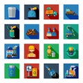 Disposal Of Waste Colorful Square Icons Royalty Free Stock Photo