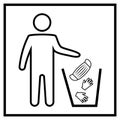 Dispose mask and gloves. Properly dispose the used surgical mask into the Biohazard waste bin. Infectious disease control. Royalty Free Stock Photo