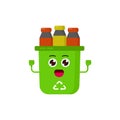 Dispose of Plastic Trash in Special Trash Can Icon, and illustration Vector