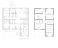 Disposition of the house. An example of the arrangement of furniture. plan two-storey house. Vector. Detailed