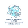 Disproportionate impact concept icon