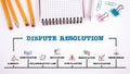 Dispute resolution, agreement and legally resolve problems concept. Chart with keywords and icon Royalty Free Stock Photo