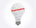 Dispute Resolution light bulb word cloud collage, concept background Royalty Free Stock Photo