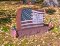 Cemetery headstone and grave of Robert Heft designer of 50-star US flag found in Saginaw, Michigan.