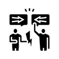 disputes on forum glyph icon vector illustration