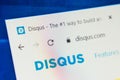 Disqus.com Web Site. Selective focus.