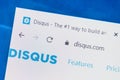 Disqus.com Web Site. Selective focus.