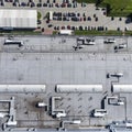 Disribution warehouse roof from above Royalty Free Stock Photo