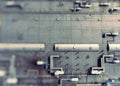 Disribution warehouse roof  from above. Selective Focus Royalty Free Stock Photo