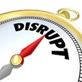 Disrupt Compass Points to Paradigm Shift New Business Model Royalty Free Stock Photo